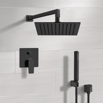 Shower Faucet Matte Black Rain Shower System with Handheld, Rain Shower Head, Shower Faucet Set Remer SFH36